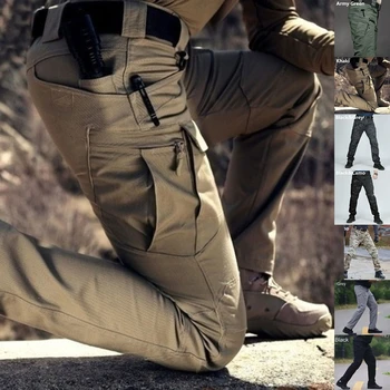 Vyrai Taktinis krovinių Kelnės Armijos Mados Lauko Pėsčiųjų Žygius Atsitiktinis Sweatpants Kamufliažas Karinės Multi pocket Kelnės S-3XL