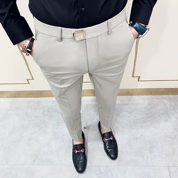 Vyrų kostiumas kelnės 2021 mados naujų oficialių kelnes gryna spalva atsitiktinis slim fit Kulkšnies kelnės aukštos kokybės vyriški drabužiai suknelė, kelnės