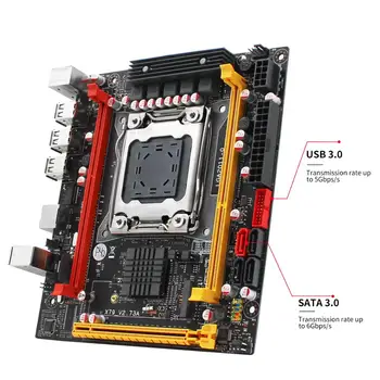 X79 motininė plokštė LGA 2011 USB2.0 SATA3 Dual protokolo m.2 paramos DDR3 REG ECC atminties ir Xeon E5 V1 V2 procesorius X79 V2.73