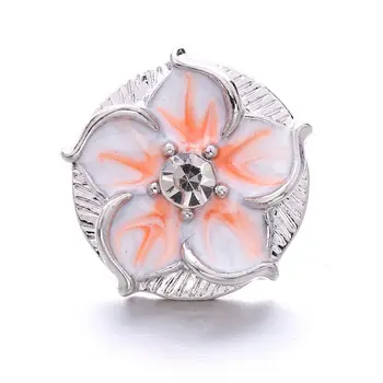 XH5361 Naujas Gana gėlių crystal 18mm Metalo snap mygtuką snap apyrankė