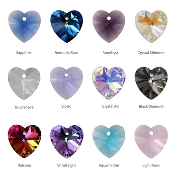 XiChuan Pointback Charming Heart Shape Crystal Pendant Rhinestone K9 Glass Loose Stones for DIY Earring Necklace