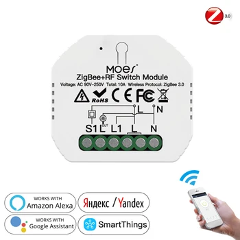 ZigBee 3.0 WiFi Smart Šviesos Jungiklis Relės Modulis Tuya Smart Gyvenimo APP Nuotolinio Valdymo Dirbti Su Alexa 