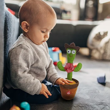 Šokių Kaktusas Elektros Muzikos Sukimo Pliušinis Lėlės Kūdikio Vaikai Kartu Žaislai, Šokti Ir Dainuoti Balso Interaktyvūs Žaislai Vaikams